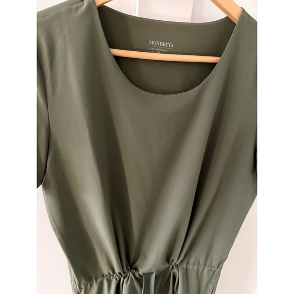 Womens Mondetta Performance Luxury Cinched Waist Army Green Dress Pockets Size S - Picture 4 of 6